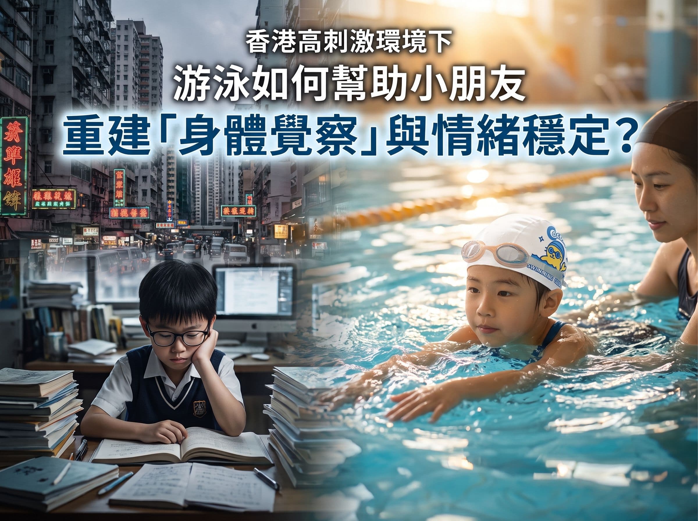 香港高刺激環境下,游泳如何幫助小朋友重建「身體覺察」與情緒穩定?